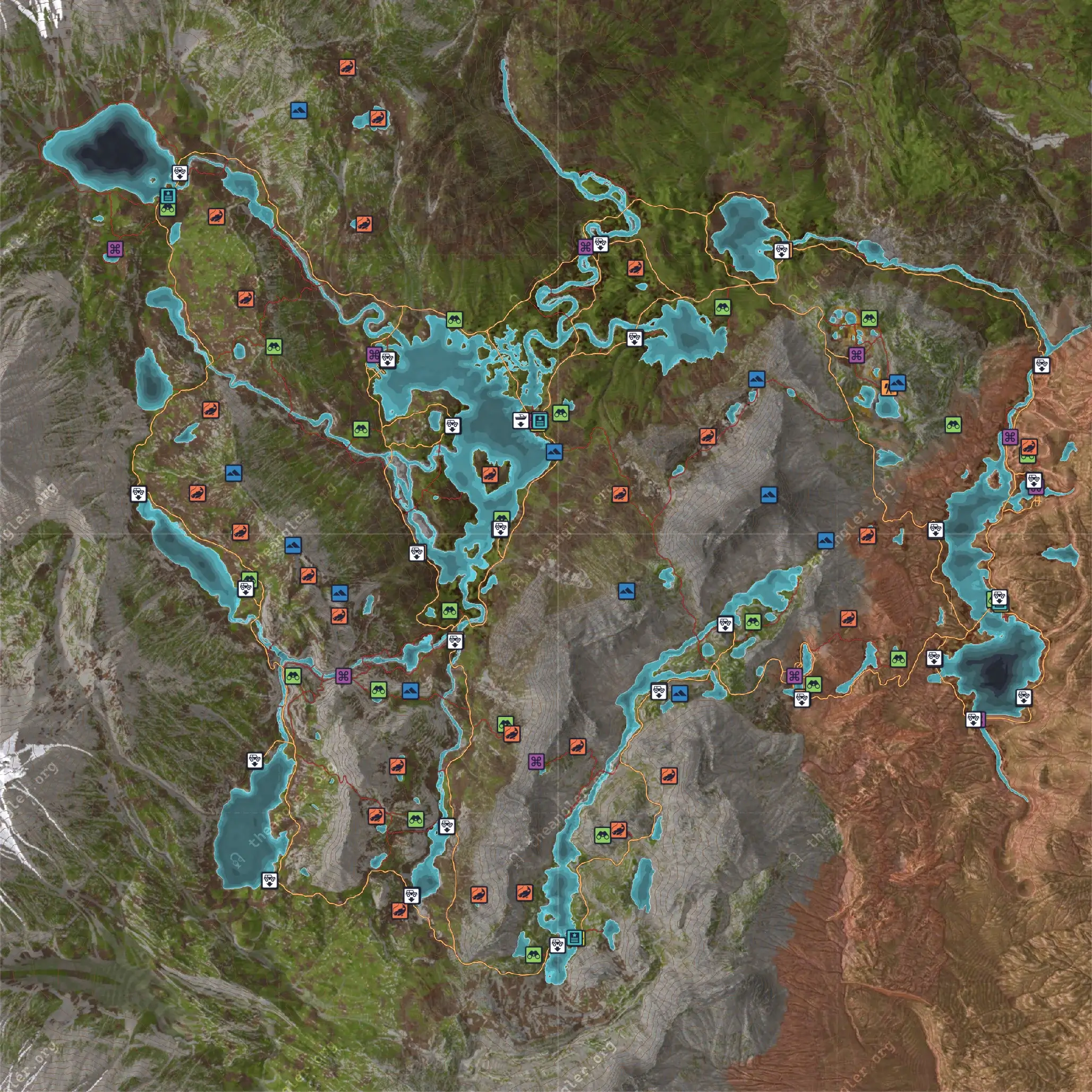 Golden Ridge Reserve Complete Map - COTW: The Angler Wiki