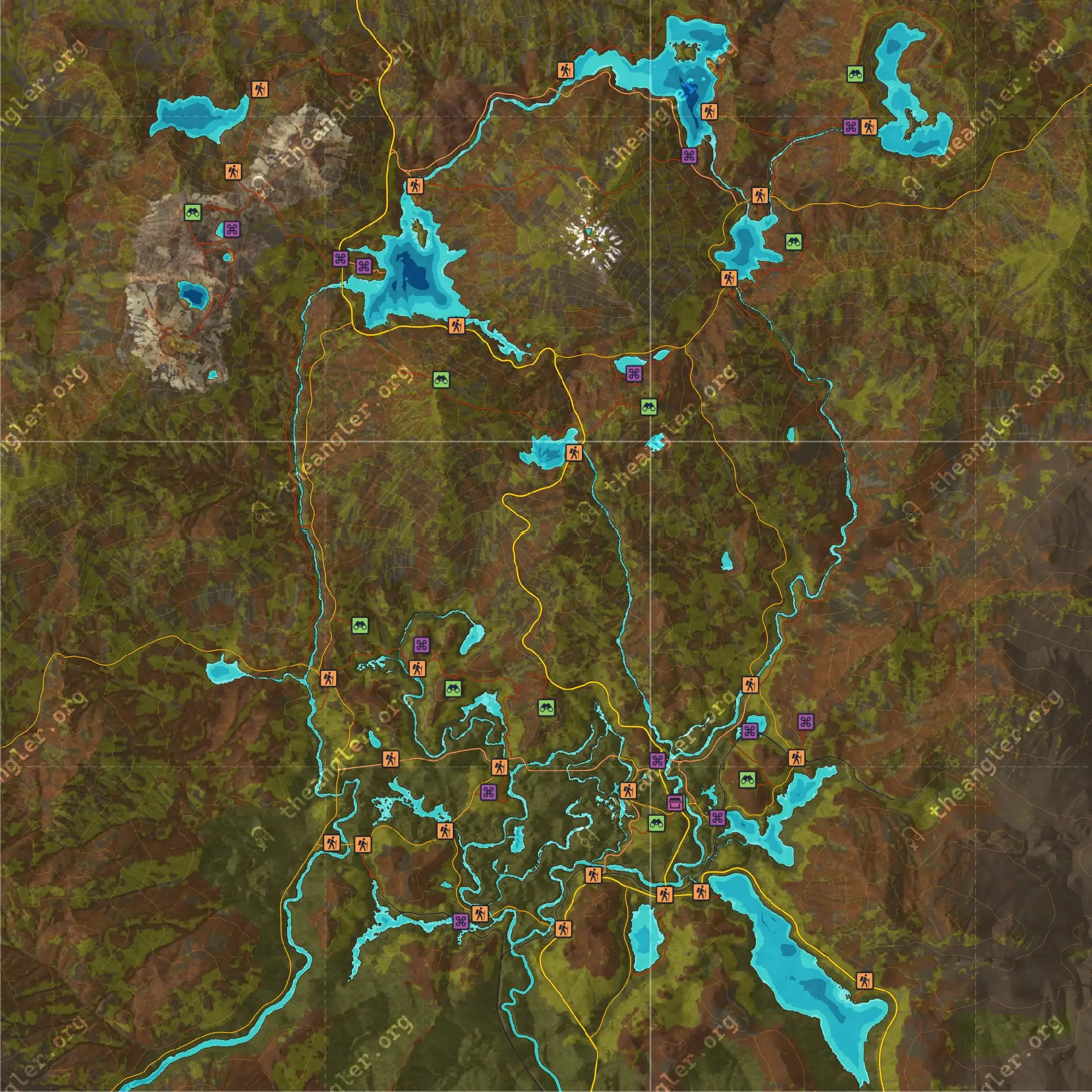 COTW The Angler - Kamuibetsu National Park High Resolution Map with all the know discovered locations