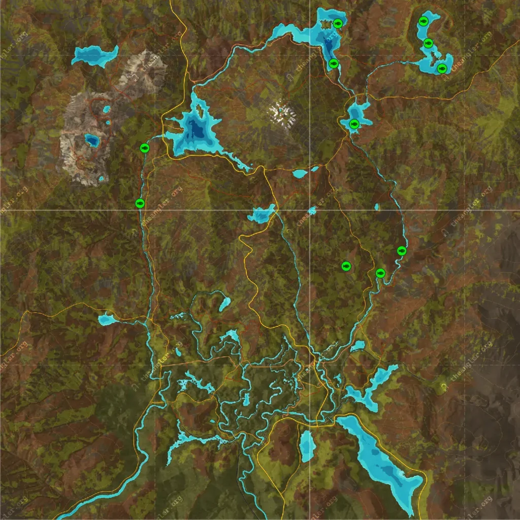 Diamond Hotspot locations for Amur Catfish.
