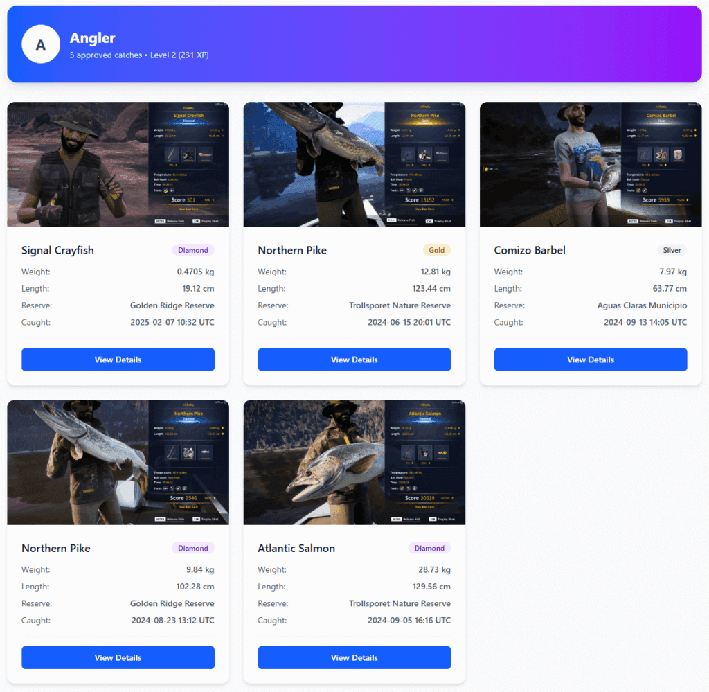 The Angler Hub - User Catches Showcase