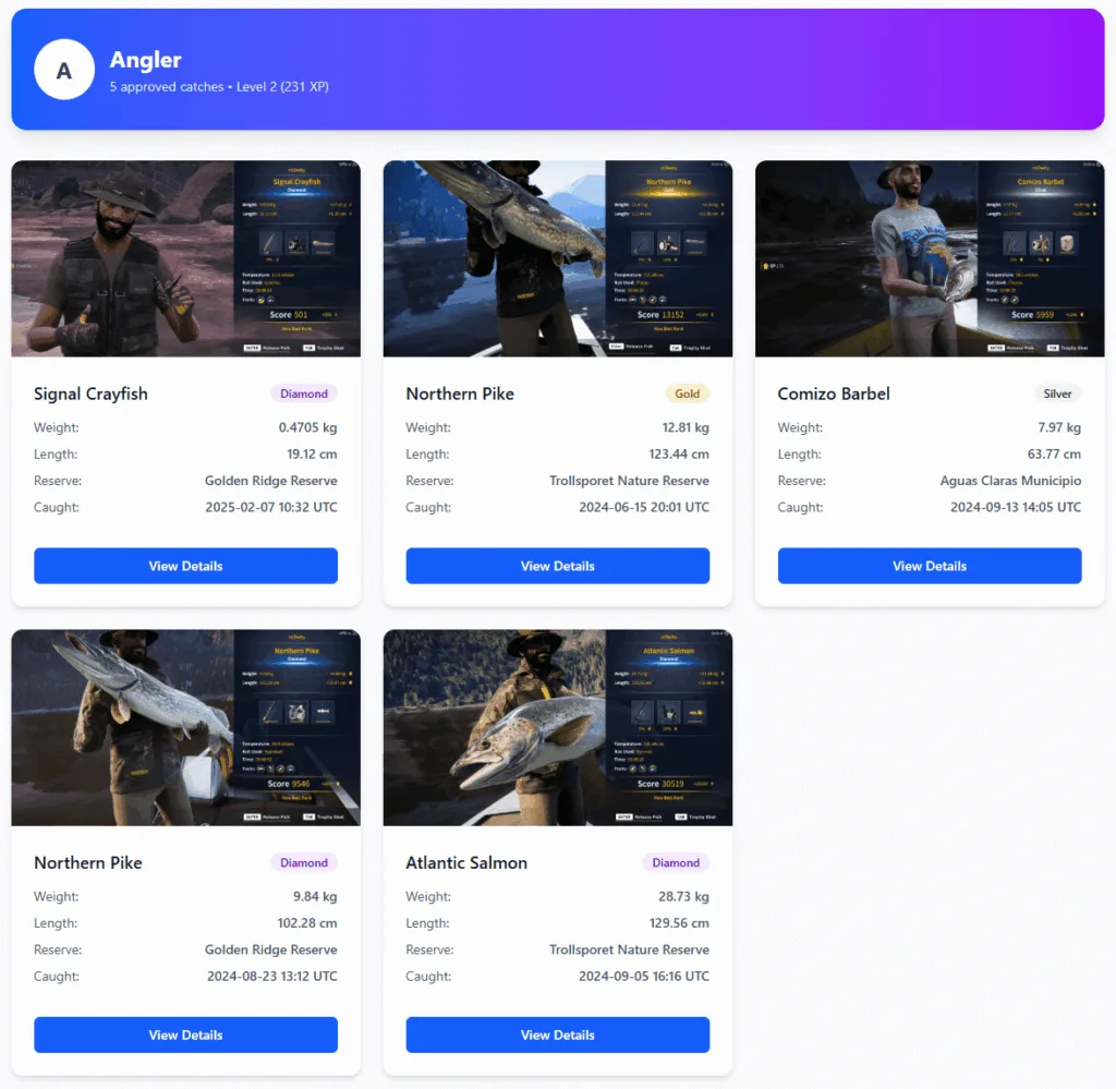 The Angler Hub - User Catches Showcase